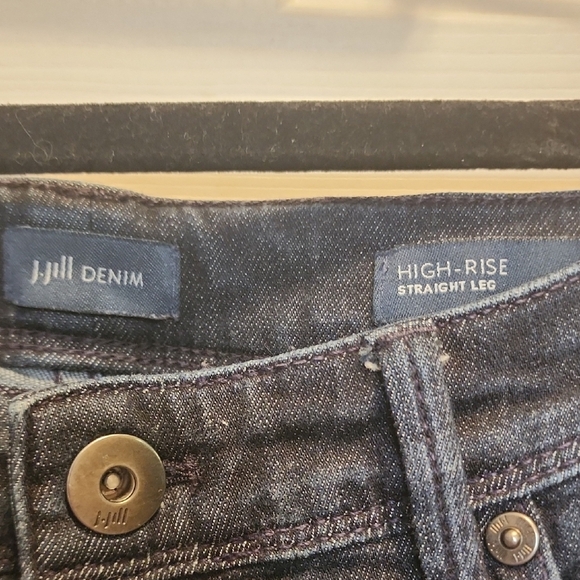 J. Jill Dark Indigo High Rise Straight Jeans sz 10 - Picture 2 of 7